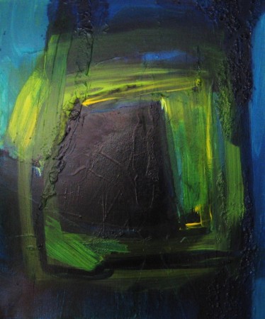 374x450 Abstract Paintings - Blue Green Abstract Painting