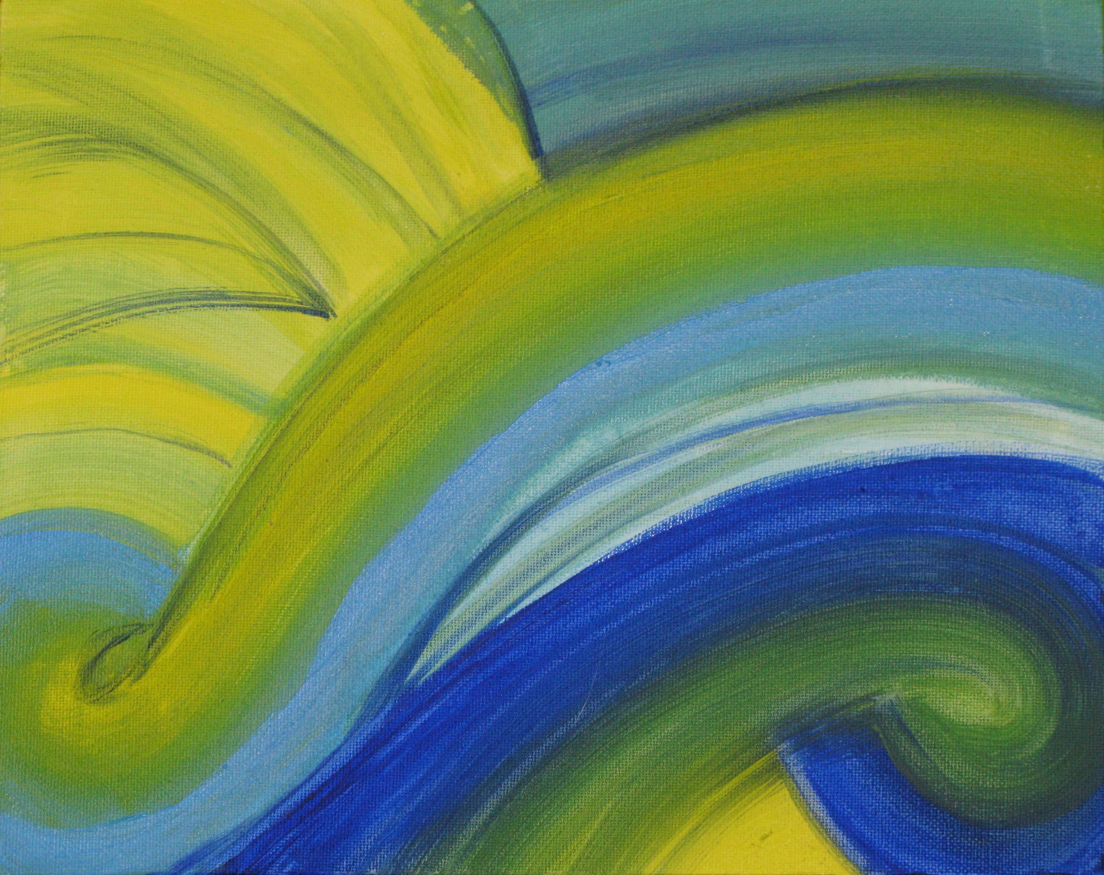 3532x2800 Blue Green Swirls Designs - Blue Green Painting