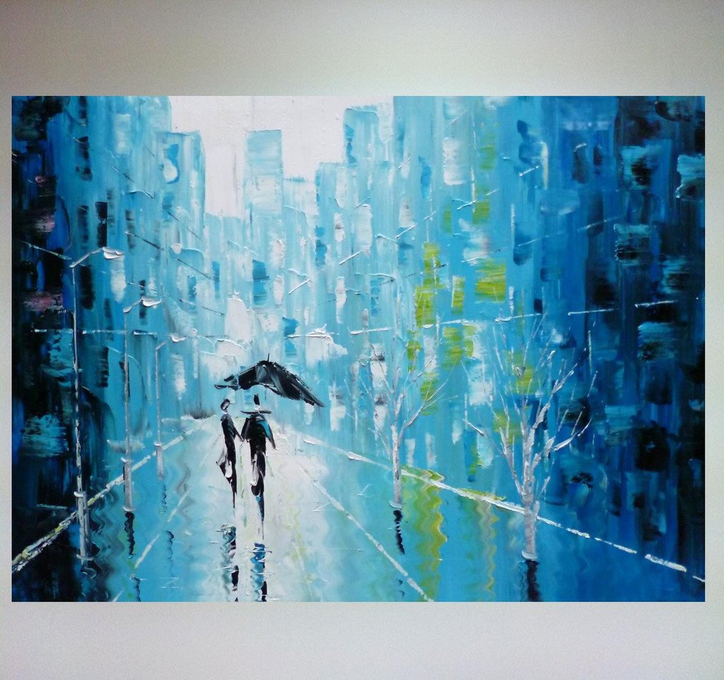 1024x961 Captivated By Blue (Green Accents Variant) - Blue Green Painting