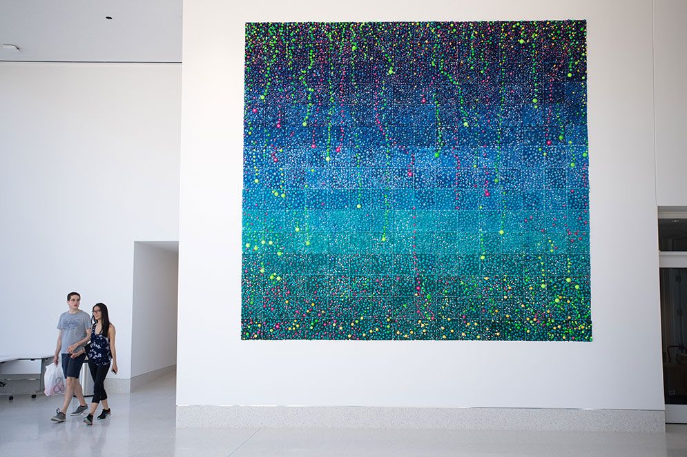995x663 Finished Installation Of Blue Green Brainbow Site Specific Art - Blue Green Painting