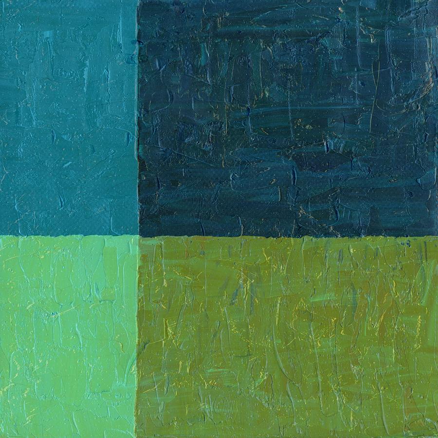 900x900 Green And Blue Painting By Michelle Calkins - Blue Green Painting