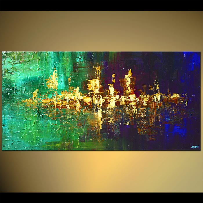 700x700 Painting - Blue Green Painting