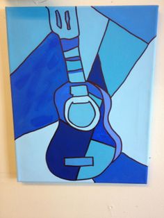 236x314 Picasso Blue Guitar Project, Monochromatic Painting Lesson Art - Blue Guitar Painting