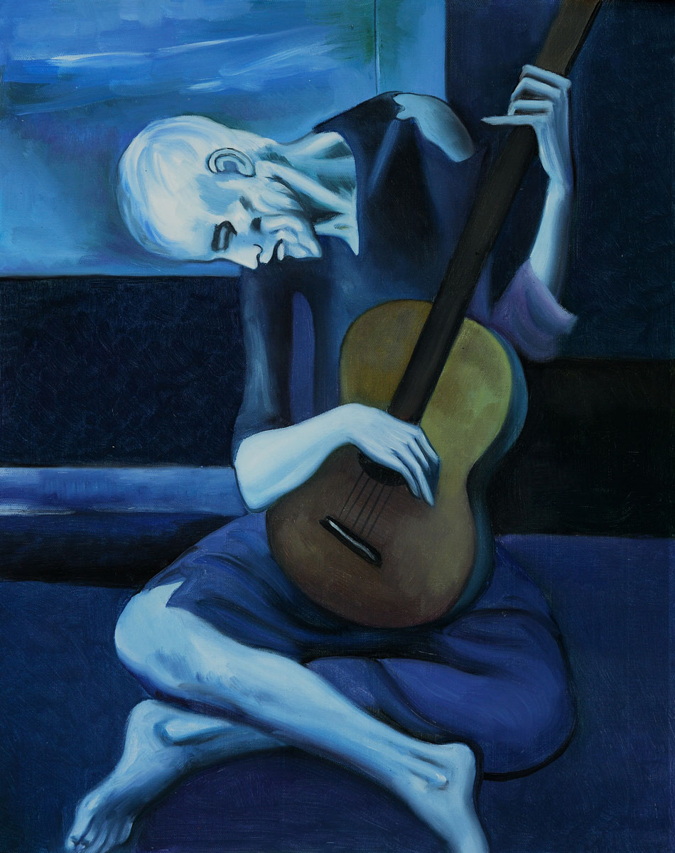 950x1200 Technology An Evolution In Today's Society Modern Art The Old - Blue Guitar Painting