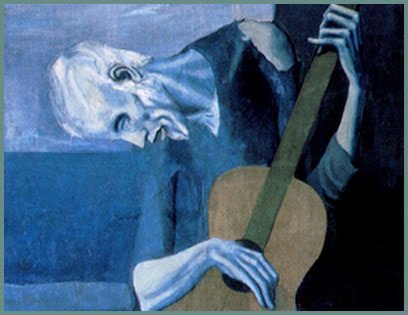 408x315 Wallace Stevens' Man With The Blue J. P. Bohannon - Blue Guitar Painting