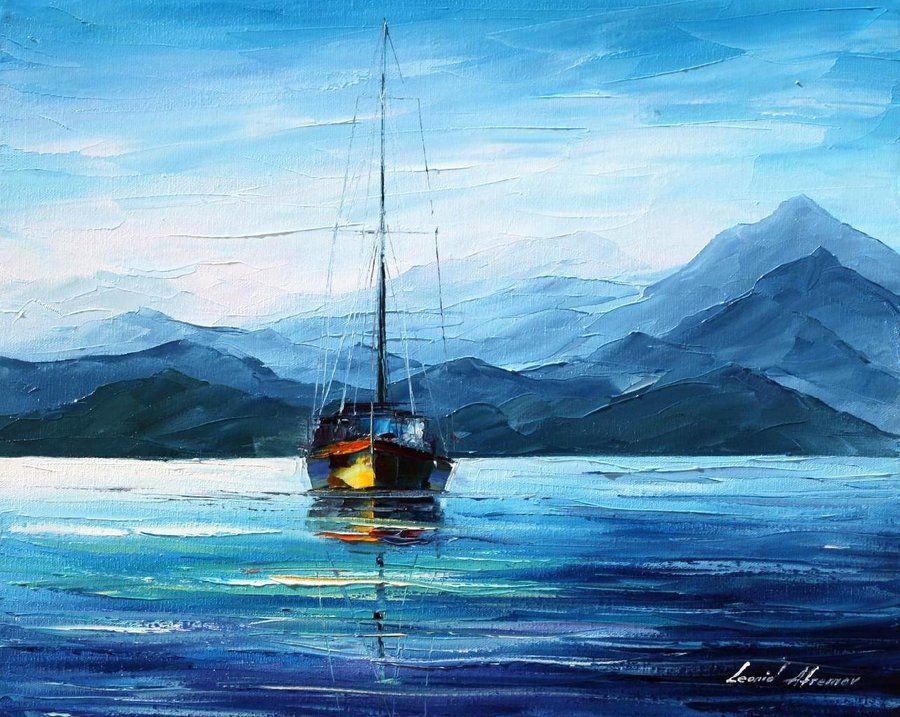 900x717 Blue Harbor 2 - Blue Harbor Painting