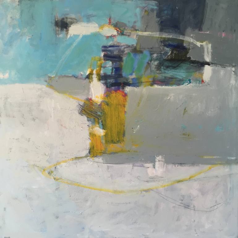 770x770 Saatchi Art Blue Harbor Painting By Julija Mostykanova Feeney - Blue Harbor Painting