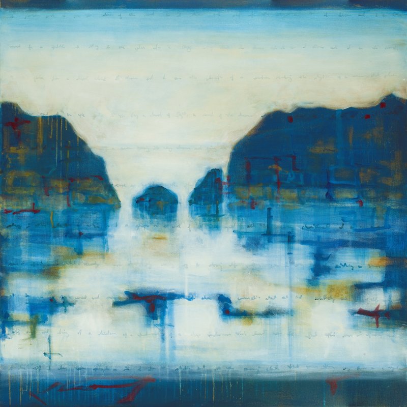 800x800 Art Excuse Blue Harbor By Julie Montgomery Painting On Wrapped - Blue Harbor Painting