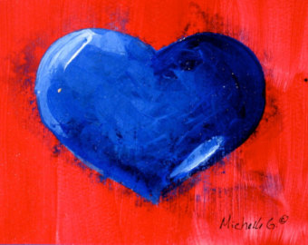 340x270 Michelle G Art Etsy - Blue Heart Painting