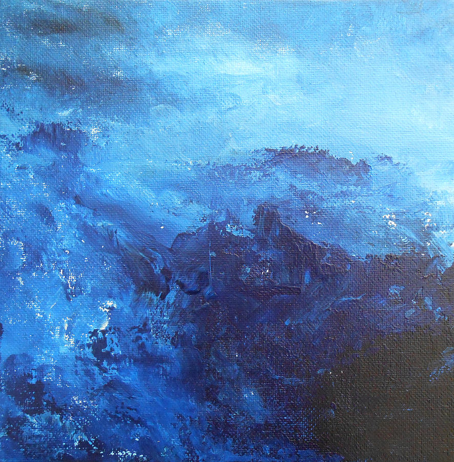 886x900 Peace - Blue Heart Painting