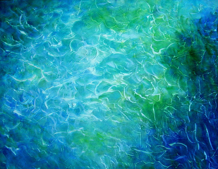900x696 Sparkling Water Blue Heart Cove Painting By Rose Fisher - Blue Heart Painting