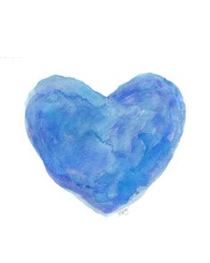 236x295 Watercolor Valentine Hearts Images Purple Heart Watercolor Art - Blue Heart Painting