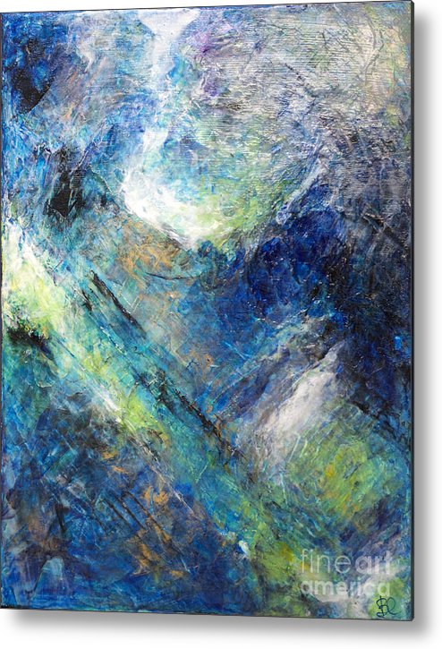 494x725 Blue Heart Love Art Modern Abstract Inspirational Love Painting - Blue Heart Painting