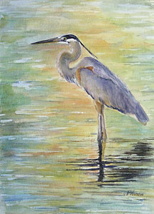 217x300 Great Blue Heron Paintings Fine Art America - Blue Heron Painting