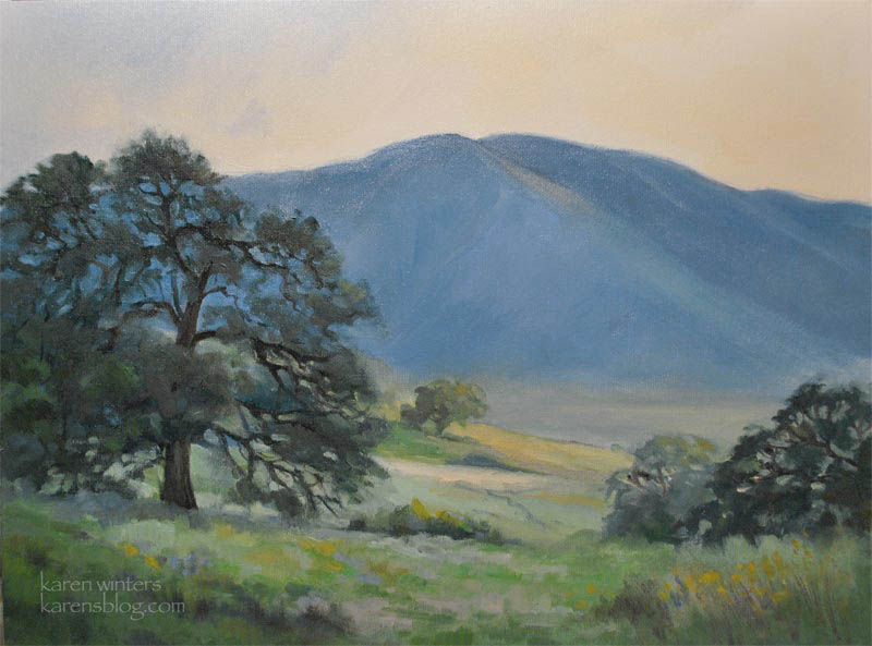800x593 California Art Oak Landscape Oil Painting - Blue Hill Painting