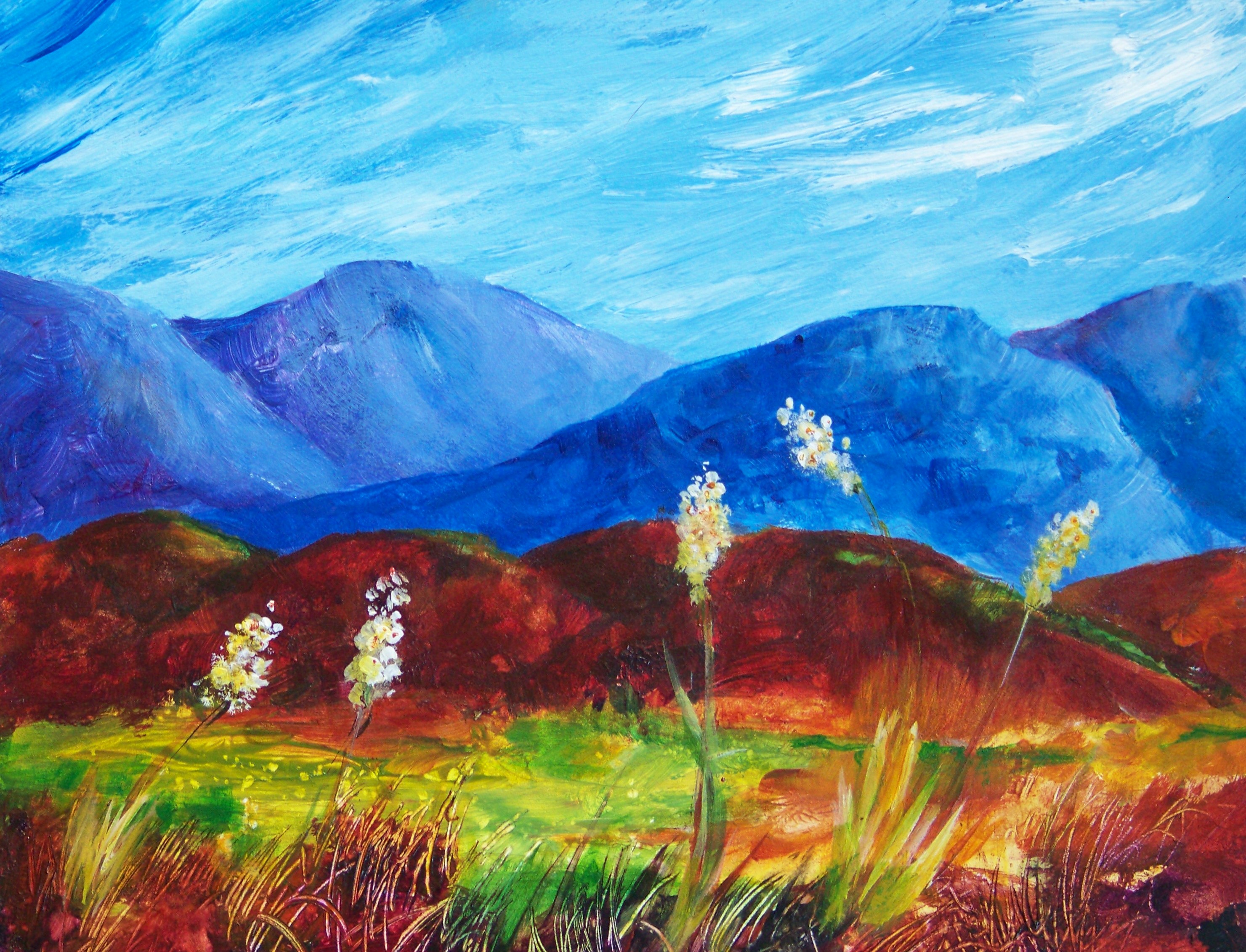 2961x2263 California Hills A Painting A Day - Blue Hill Painting