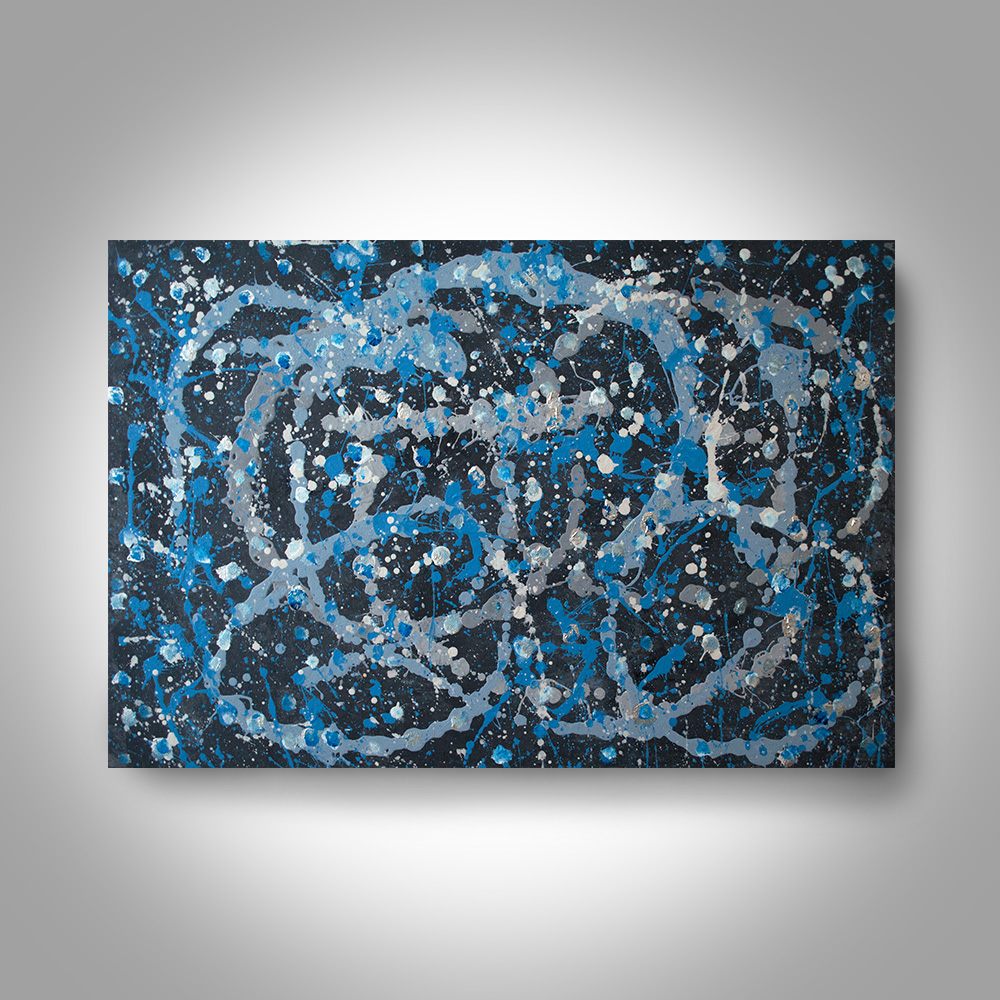 1000x1000 Acrylic Abstract Painting - Blue Hill Painting