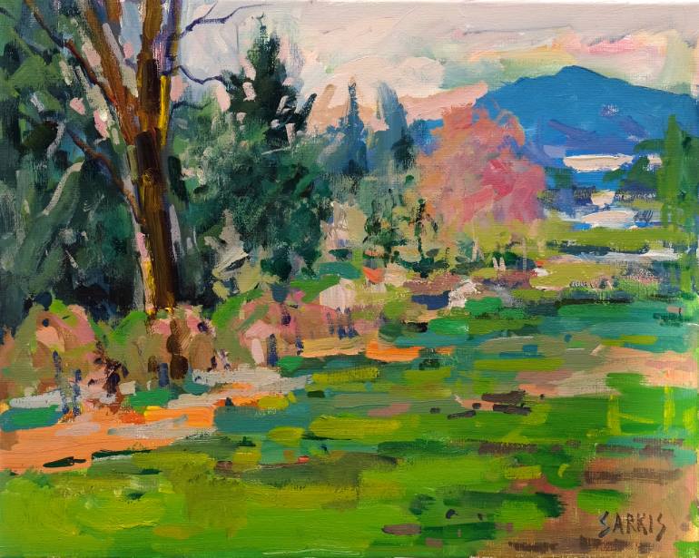 770x615 Saatchi Art Blue Hill Painting By Sarkis Antikajian - Blue Hill Painting