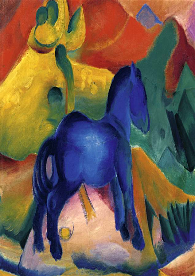 635x900 Franz Marc Blue Horses Painting Anysize 50% Off - Blue Horse Painting