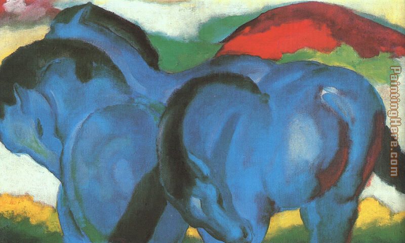 800x480 Franz Marc The Little Blue Horses Painting Anysize 50% Off - Blue Horse Painting