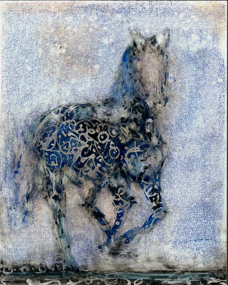 770x960 Saatchi Art Blue Horse Painting By Alicia Rothman - Blue Horse Painting