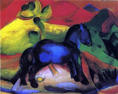 463x367 Franz Marc The Little Blue Horse - Blue Horse Painting