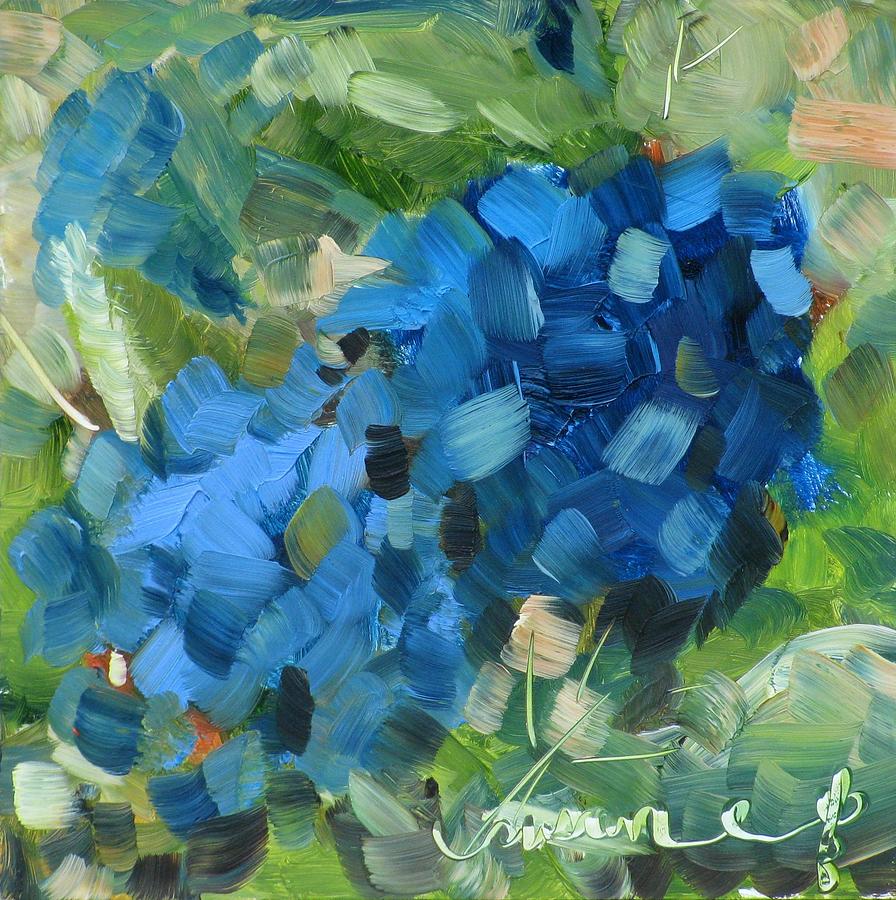 896x900 Blue Hydrangea Painting By Susan Elizabeth Jones - Blue Hydrangea Painting
