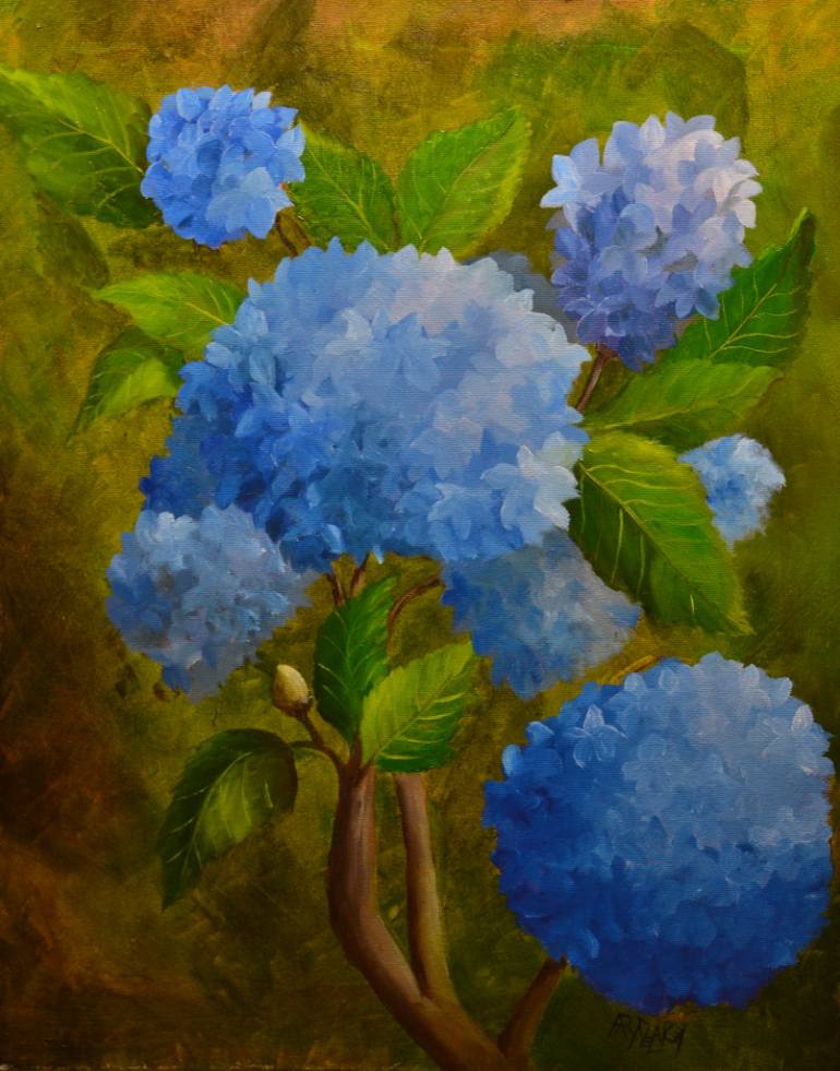 Blue Hydrangea Painting at PaintingValley.com | Explore collection of ...