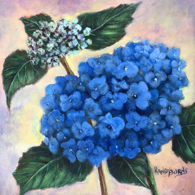 770x770 Saatchi Art True Blue Hydrangea Painting By Randy Burns - Blue Hydrangea Painting