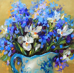 300x298 Blue Iris Paintings Fine Art America - Blue Iris Painting