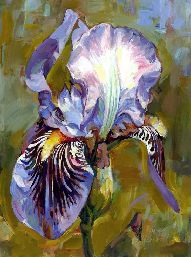 736x990 Single Blue Iris Tom Nachreiner - Blue Iris Painting