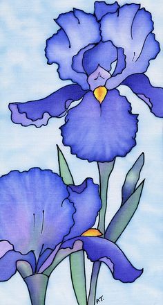 236x440 How To Draw Monet's Blue Iris Flower - Blue Iris Painting