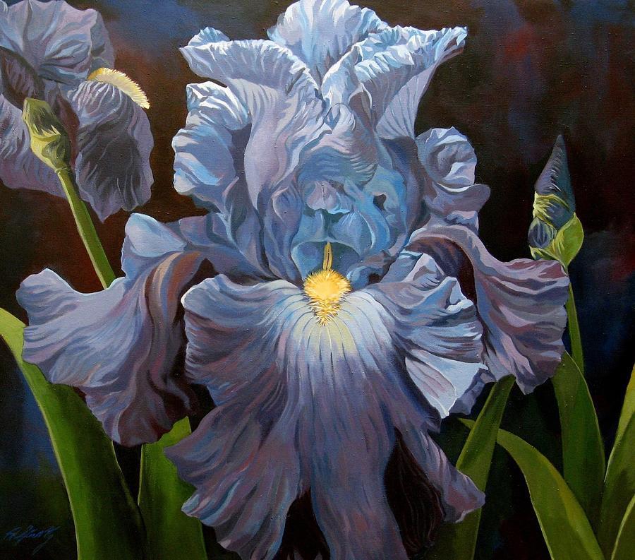 900x793 Blue Iris Painting By Alfred Ng - Blue Iris Painting