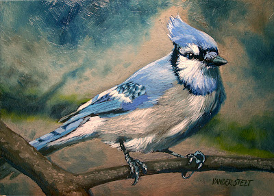 400x286 Paintings From A Small Town The Blue Bully - Blue Jay Painting
