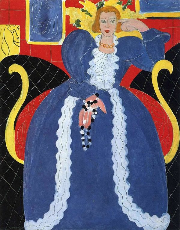 600x768 Lady In Blue, 1938 By Henri Matisse - Blue Lady Painting