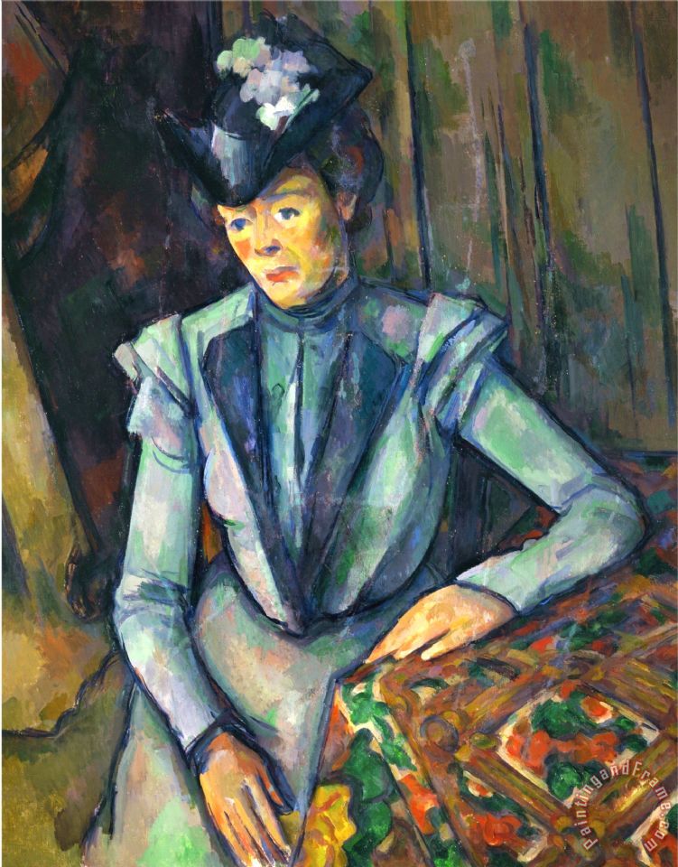 751x960 Paul Cezanne Lady In Blue 1900 1904 Painting - Blue Lady Painting