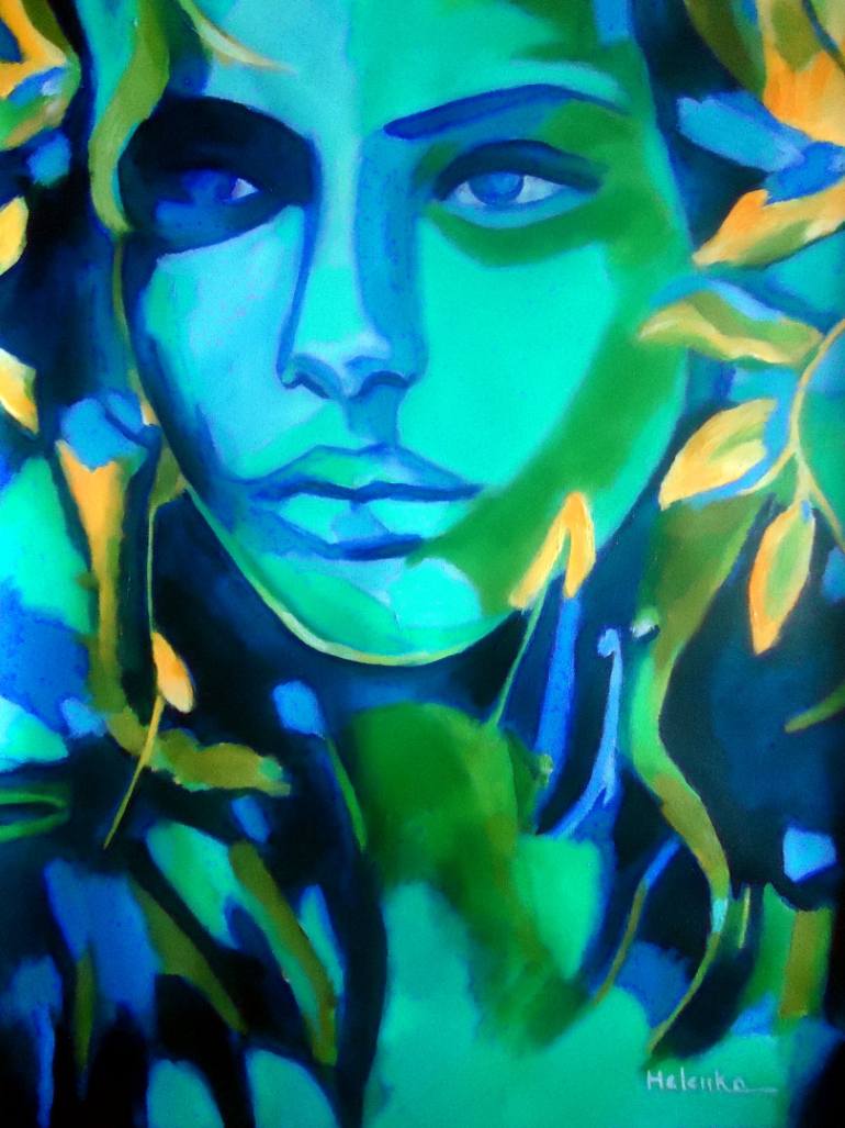 770x1027 Saatchi Art Blue Lady Painting By Helena Wierzbicki - Blue Lady Painting