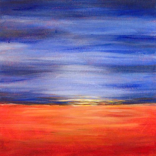 498x498 Easy Acrylic Painting Ideas Abstract Landscape Feltmagnet - Blue Landscape Painting