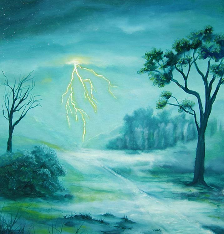 716x747 Landscape Paintings - Blue Landscape Painting