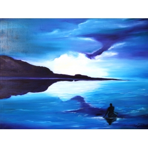 300x300 Oil Landscape Paintings. Sea Paintings. Ocean Paintings. Original - Blue Landscape Painting