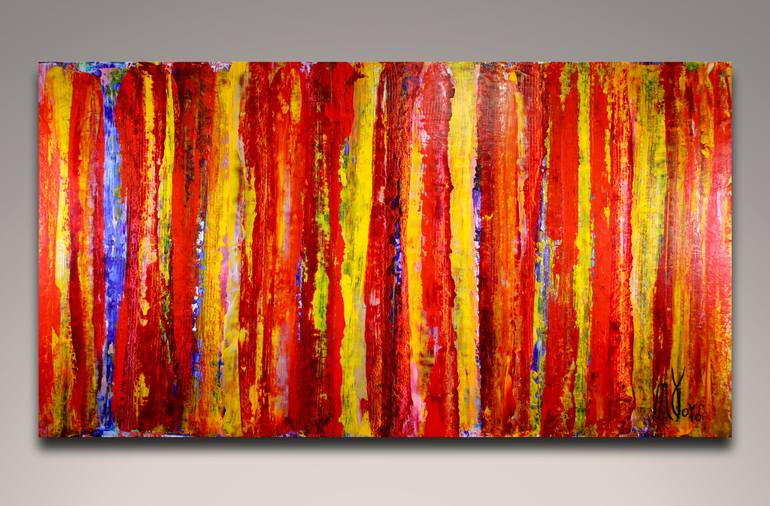 770x506 Saatchi Art One Blue Line Painting By Nestor Toro - Blue Line Painting