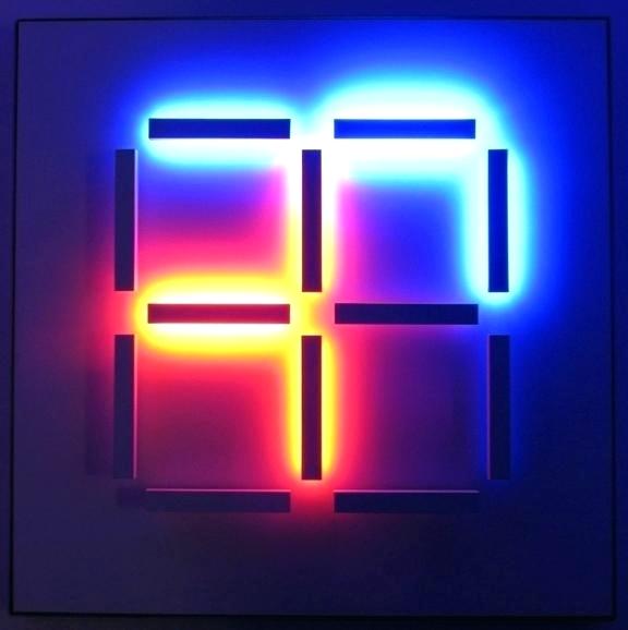 576x578 Thin Blue Line Painting Blue Line Painting Light Painting Led Bars - Blue Line Painting