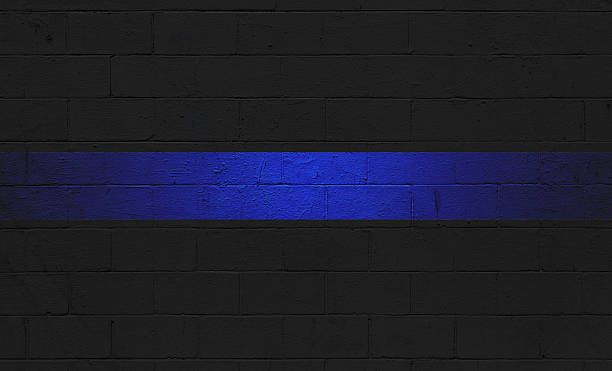 612x371 Thin Blue Line Flag Painted On A Wall Scream Flag - Blue Line Painting