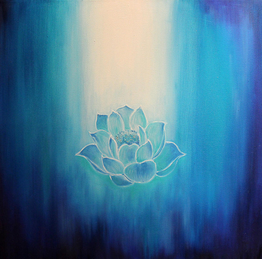 900x890 Blue Lotus Painting By Alexandra Florschutz - Blue Lotus Painting