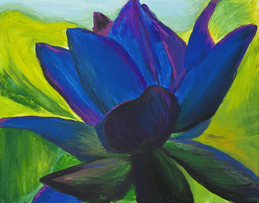 900x707 Blue Lotus Painting By Krysti Dahlgren - Blue Lotus Painting