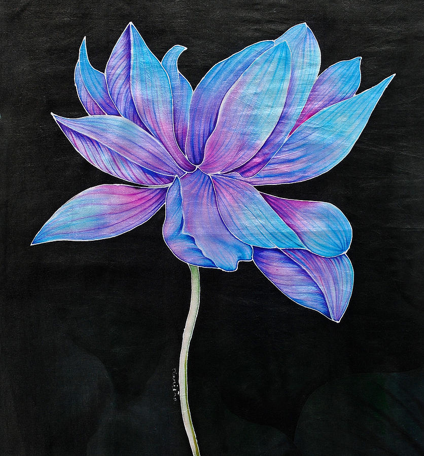 836x900 Blue Lotus Painting By Manisha Singh - Blue Lotus Painting