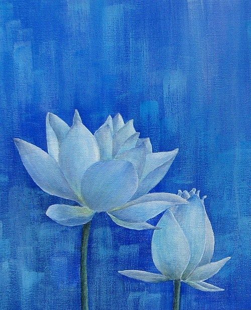 500x618 26 Best Flower Images On Lotus Blossoms, Lotus Flowers - Blue Lotus Painting