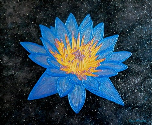 500x410 Lotus Galaxy - Blue Lotus Painting