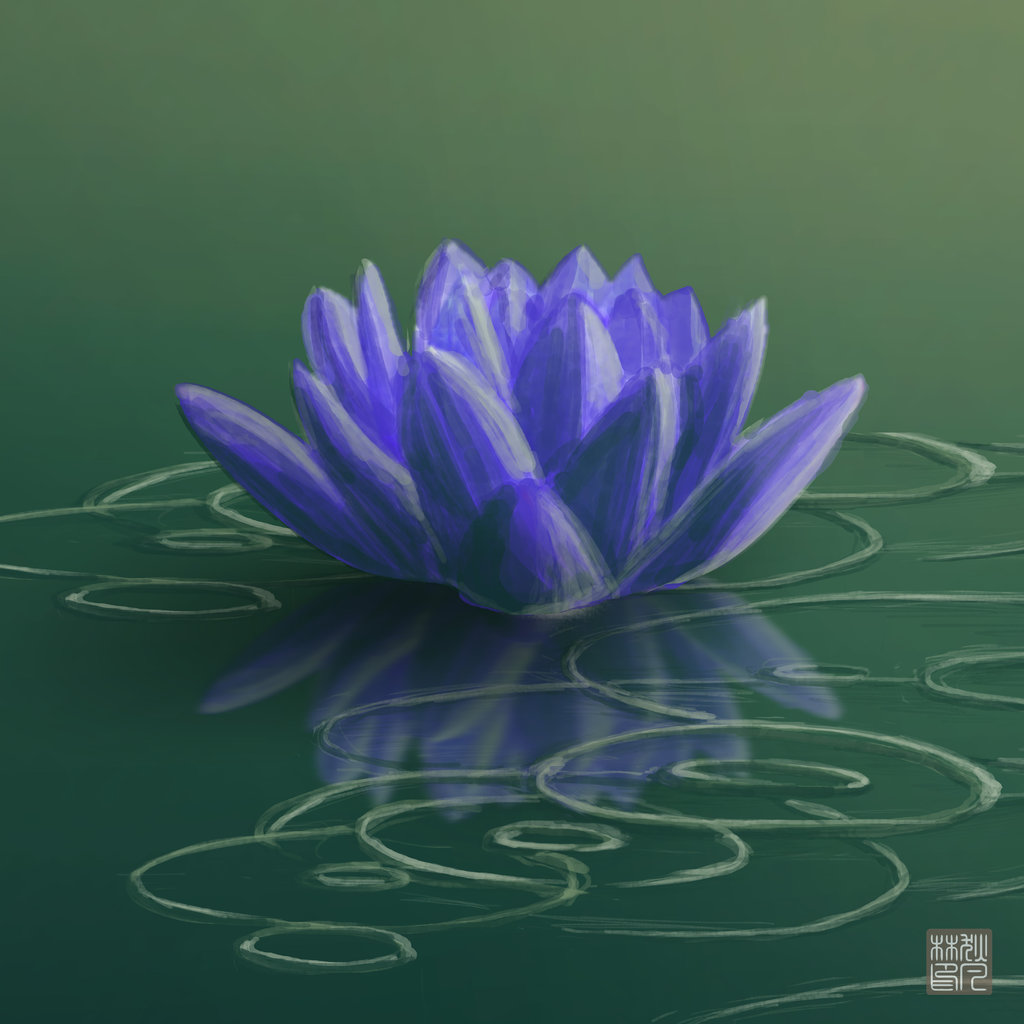 1024x1024 Lotus Flower By Im1tta - Blue Lotus Painting