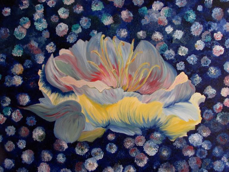 770x578 Saatchi Art Blue Lotus Painting By Marie Jose Ged - Blue Lotus Painting